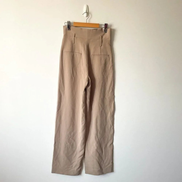 Aritzia Babaton Jermaine High Waist Wide Leg Power Pants Trousers Beige Size 4 - Picture 7 of 9